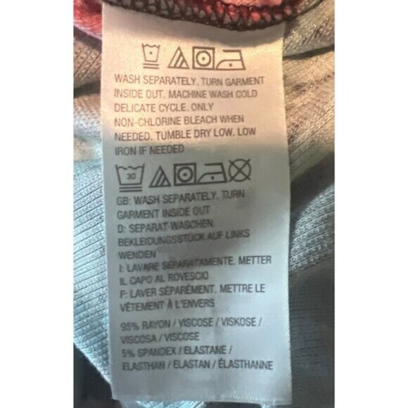 G.I.L.I. 3/4-Sleeve Rib Knit Printed Duster Top Floral Midi Dress 3/4 Sleeve XS - Picture 5 of 7